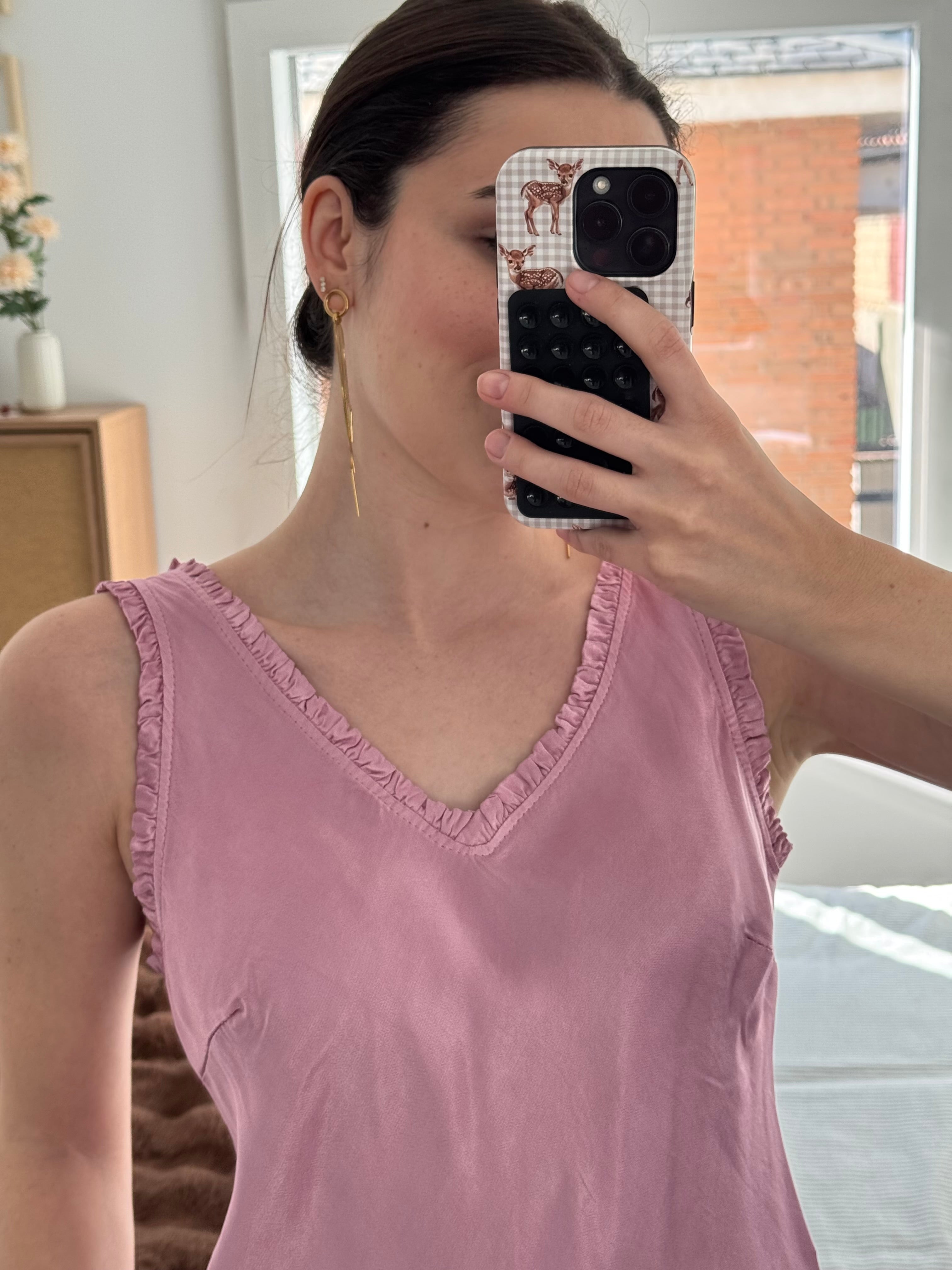 Top Satinado Rosa