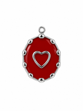 Charm red cora silver