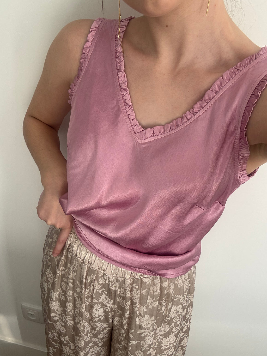 Top Satinado Rosa