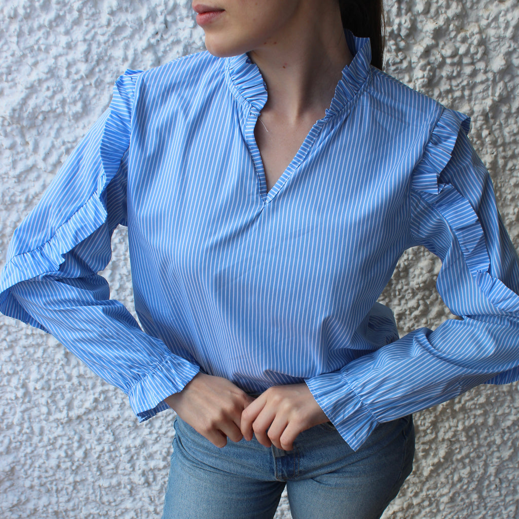 Blusa rayas azules