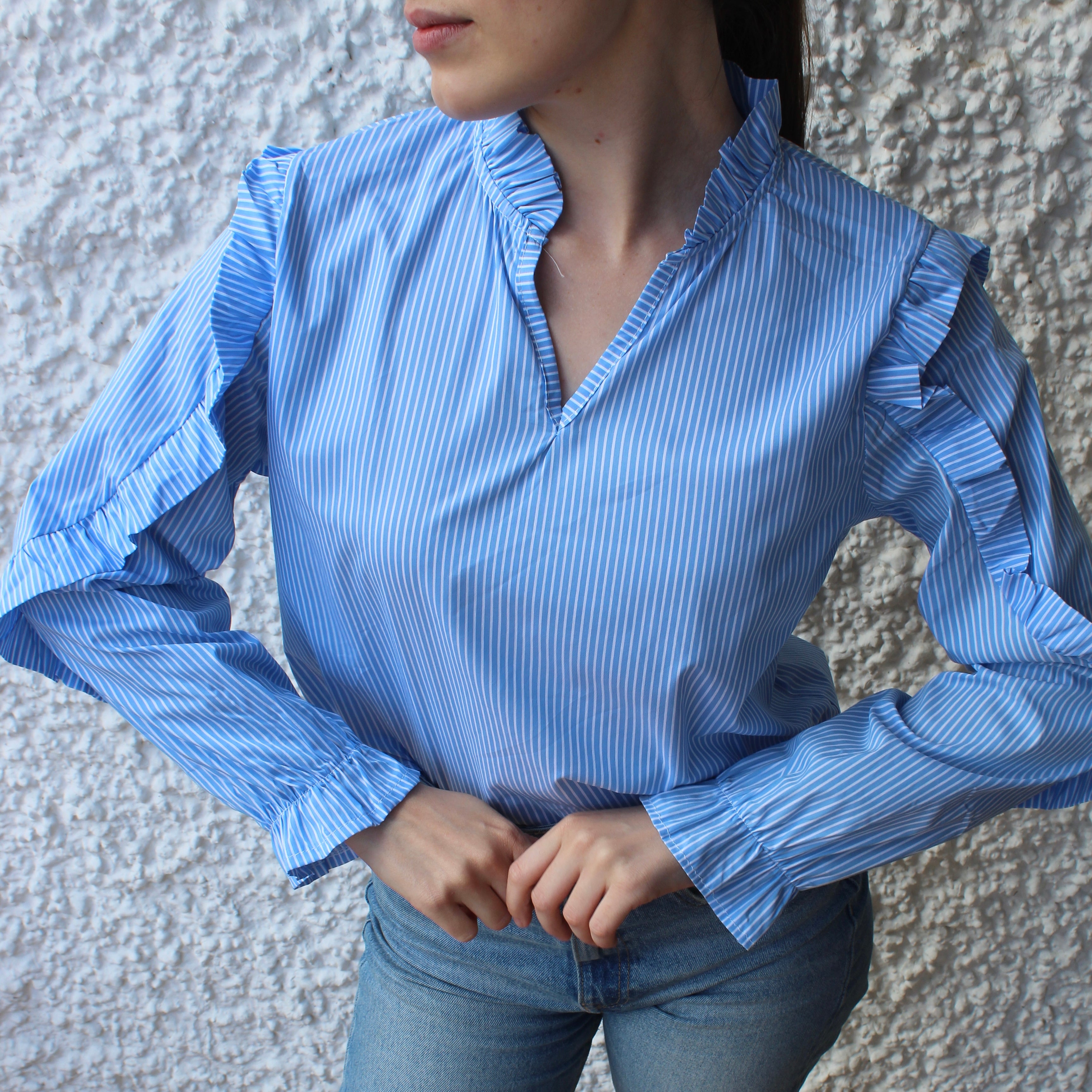 Blusa rayas azules