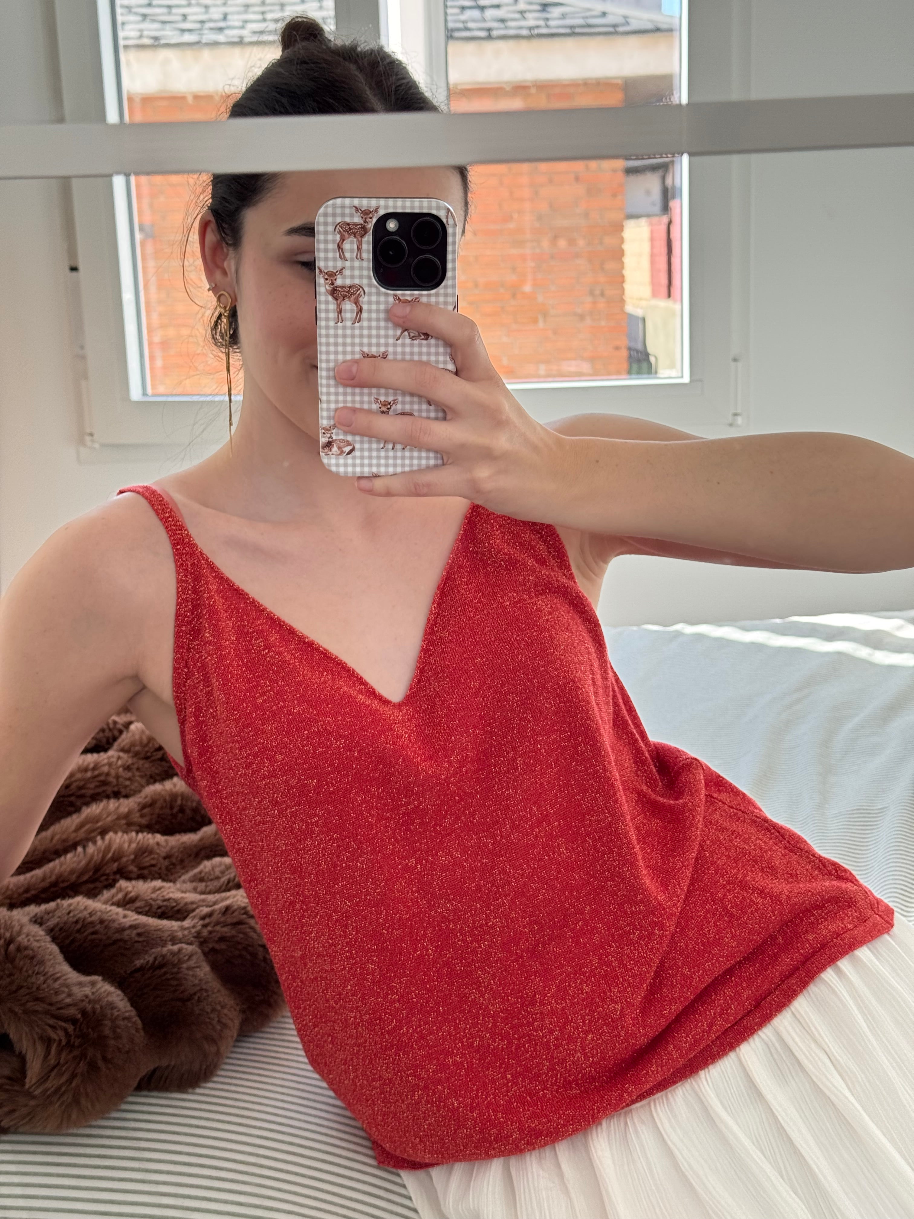 Top Brillos Rojo