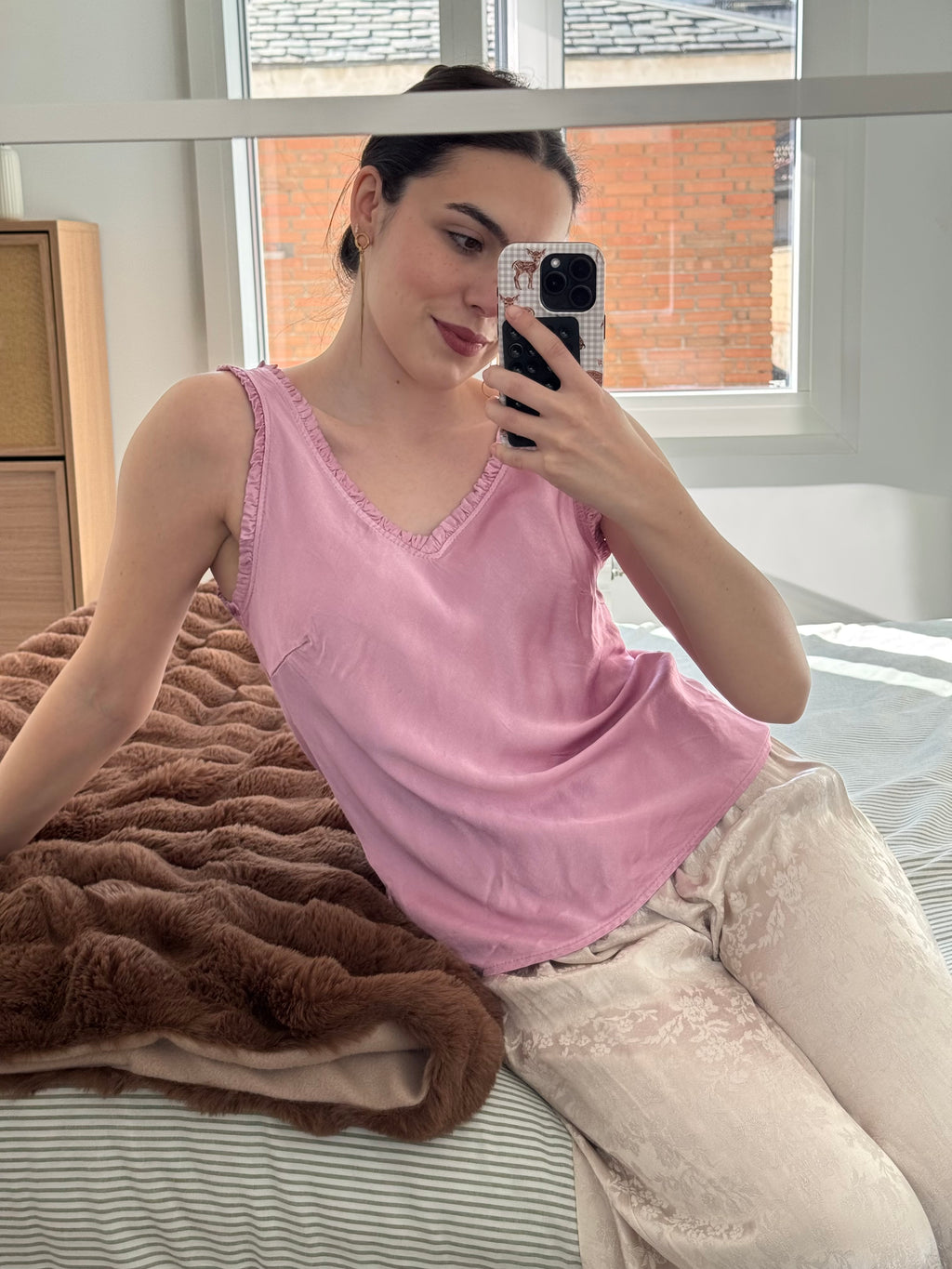 Top Satinado Rosa