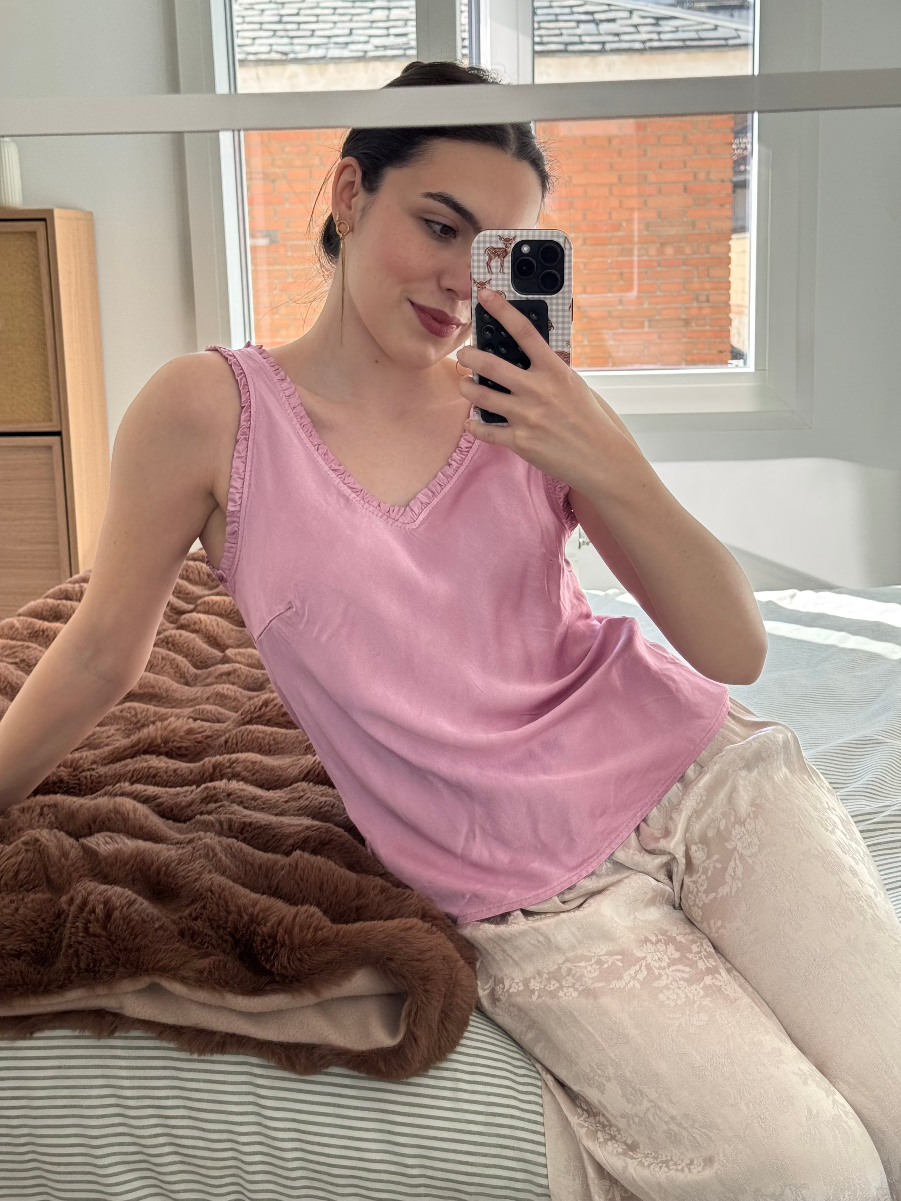 Top Satinado Rosa